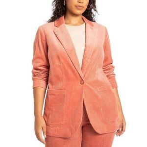 NWT Eloquii Coral Corduroy Blazer